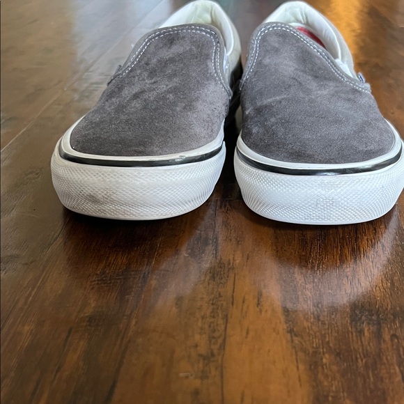 Vans Skate Pop Cush Gray and White Slip-On Sneakers Size: 4.5 Boys #VN0A5FCA1N6 - Picture 7 of 13